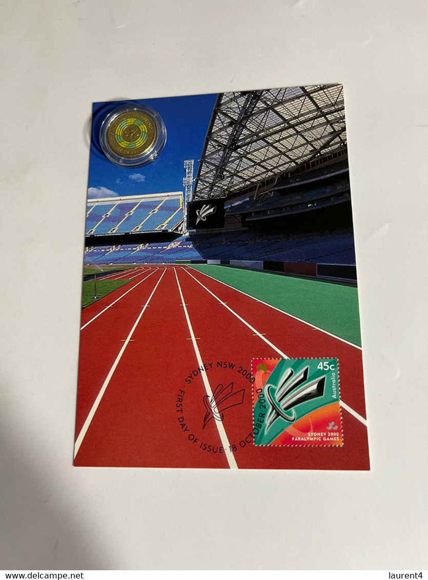(4 M 4) Australia - 2 X $ 2.00 Paralympic 2020 Coin On 2 X 2000 Paralympic Maxicard (2 Different) - 2 Dollars