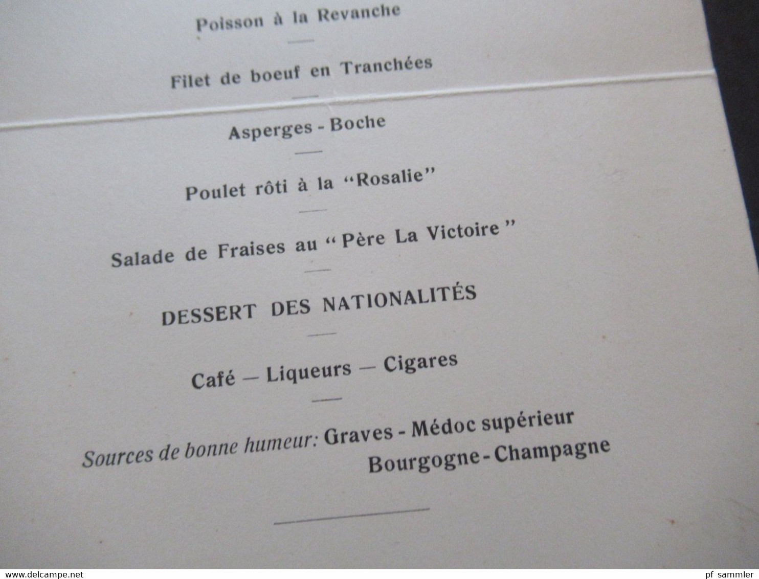 Argentinien 1915 Speisekarte Diner Chemins De Fer De La Province De Santa-FÉ M.E. Jullemier Ministre De France - Menú