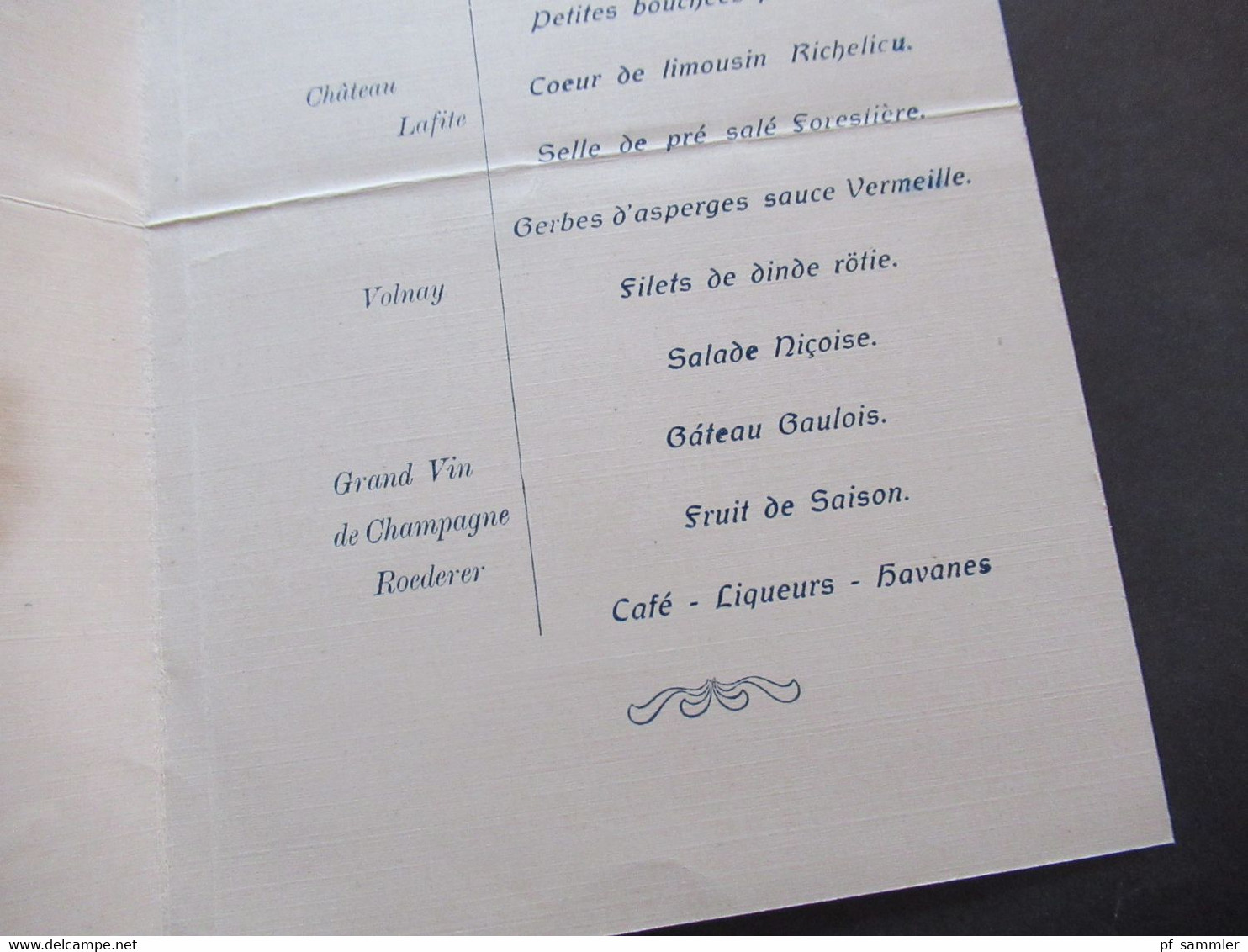 Argentinien / Frankreich Banquet A Tucuman Hotel Paris 10.10.1915 Ministre De France Mr. H. Jullemier - Menus