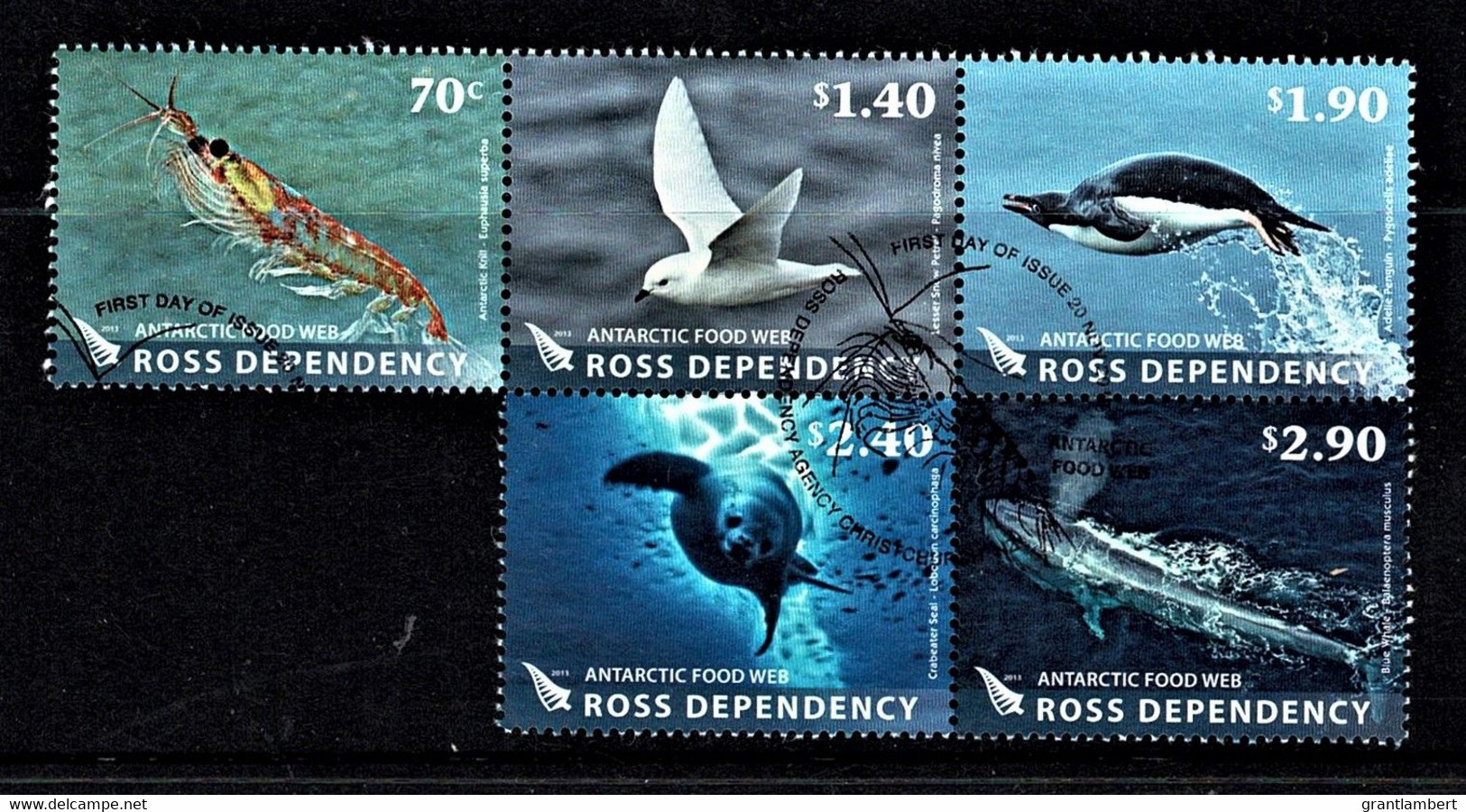 Ross Dependency (NZ) 2013 Antarctic Food Chain Set As Block Of 5 Used - Usati