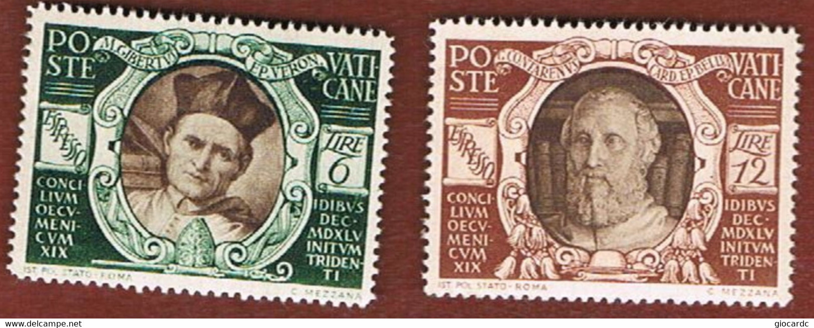 VATICANO - UNIF. E9.E10 ESPRESSO  - 1946 4^ CENTENARIO DEL  CONCILIO DI TRENTO (SERIE COMPLETA DI 2) -  (MINT) ** - Urgente