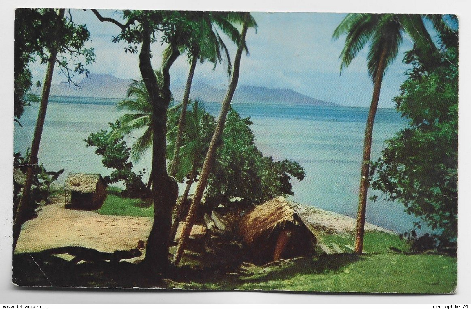 POLYNESIE 5FR BANDE DE 3 CARTE FAAA TAHITI PAPEETE 1966 - Briefe U. Dokumente