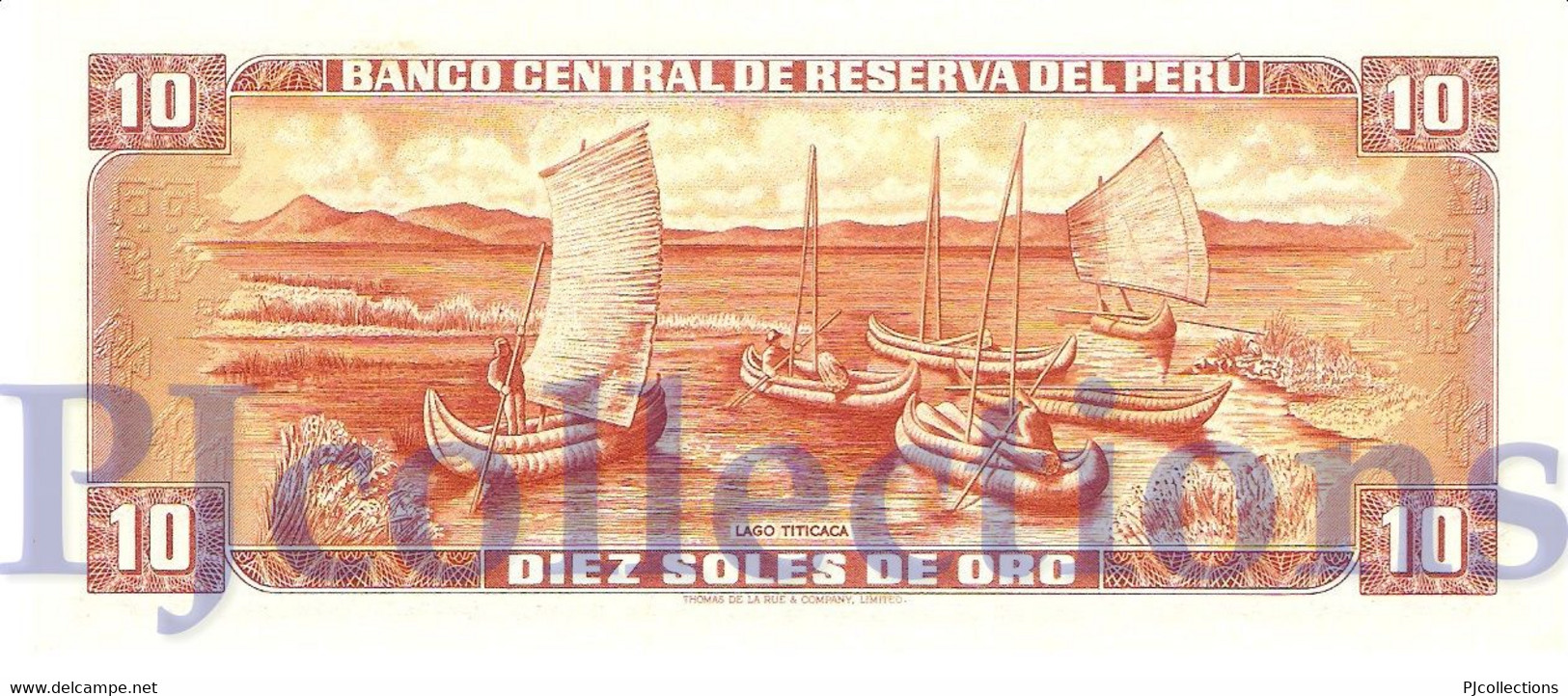 LOT PERU' 10 SOLES ORO 1976 PICK 112 UNC X 10 PCS - Pérou