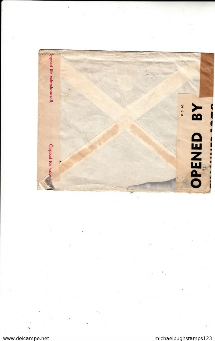 G.B. / Airmail / Sweden / Censorship / Wales - Unclassified