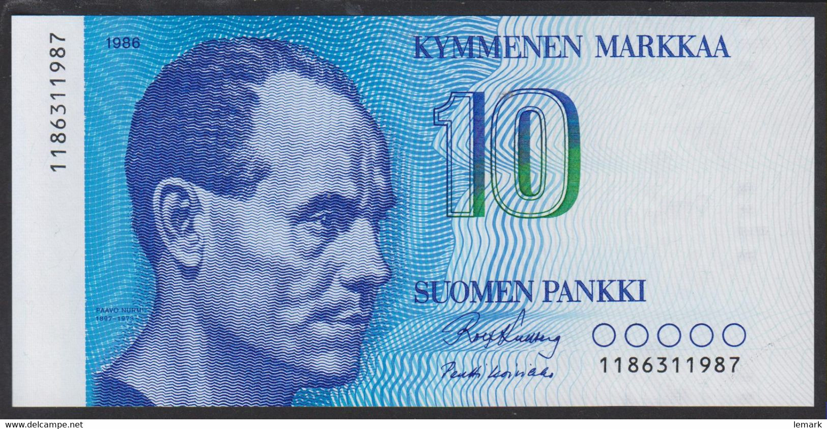 Finland 10 Markka 1986 P113 (sign.Kullberg & Koivikko) UNC - Finland