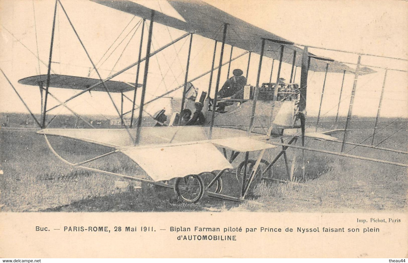 BUC  -  Paris-Rome Le 28 Mai 1911  -  Biplan FARMAN Piloté Par Prince De Nyssol  -  Avion , Aviation, Aviateur - Buc