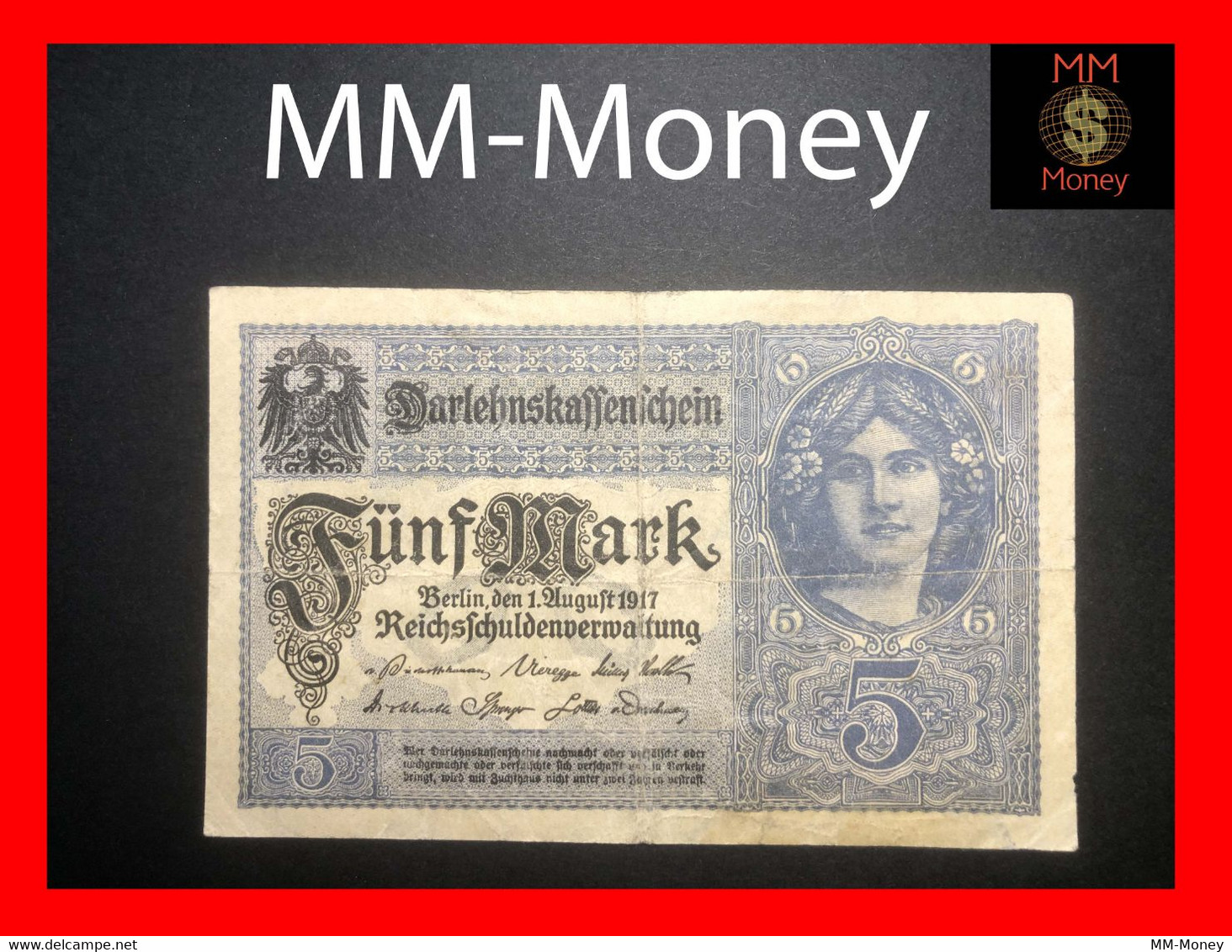 GERMANY  5 Mark  1.8.1917  P. 56  Fine - 5 Mark