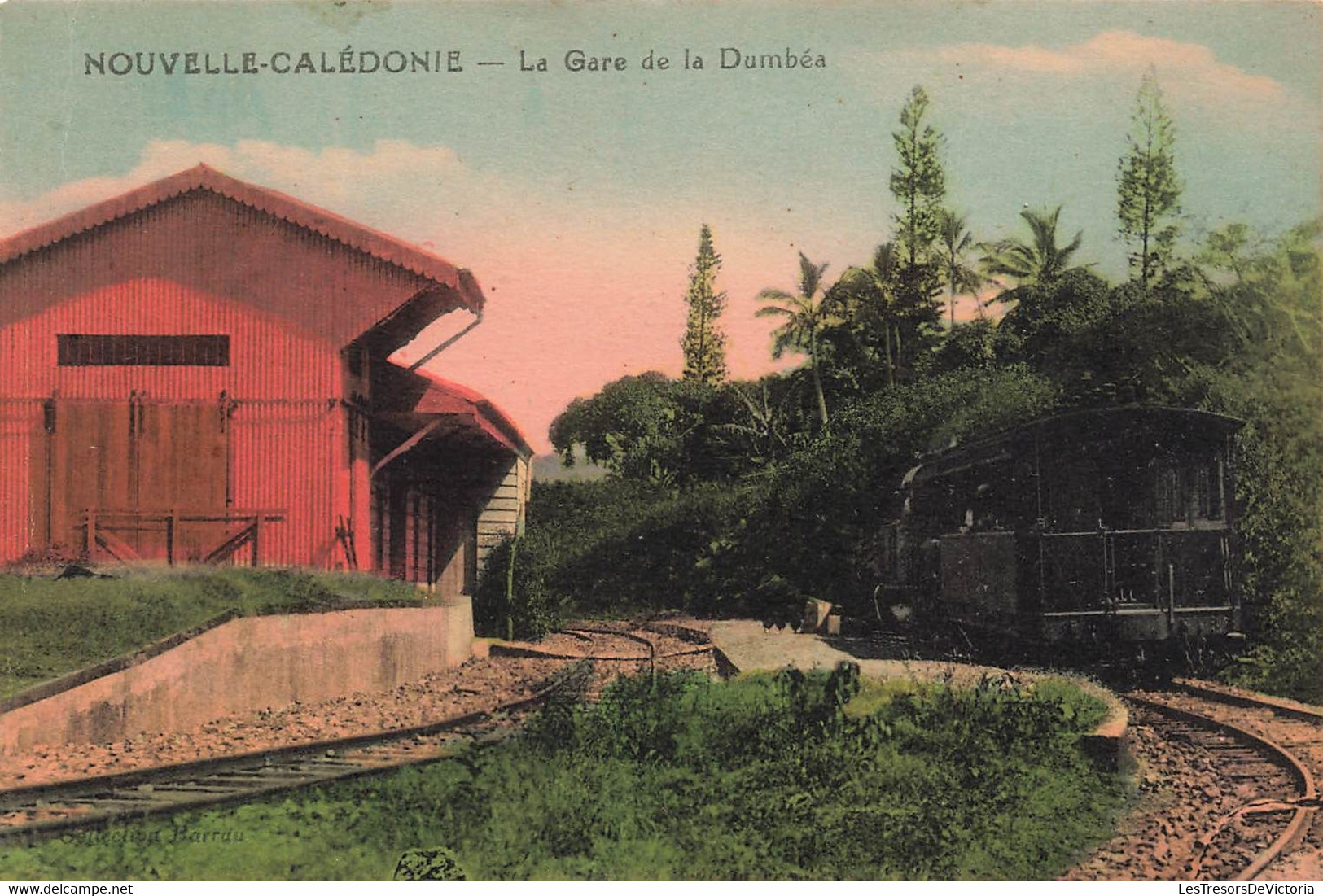 CPA NOUVELLE CALEDONIE - La Gare De La Dumbéa - Collection Barrau - Colorisé - Chemin De Fer - Train - Neukaledonien