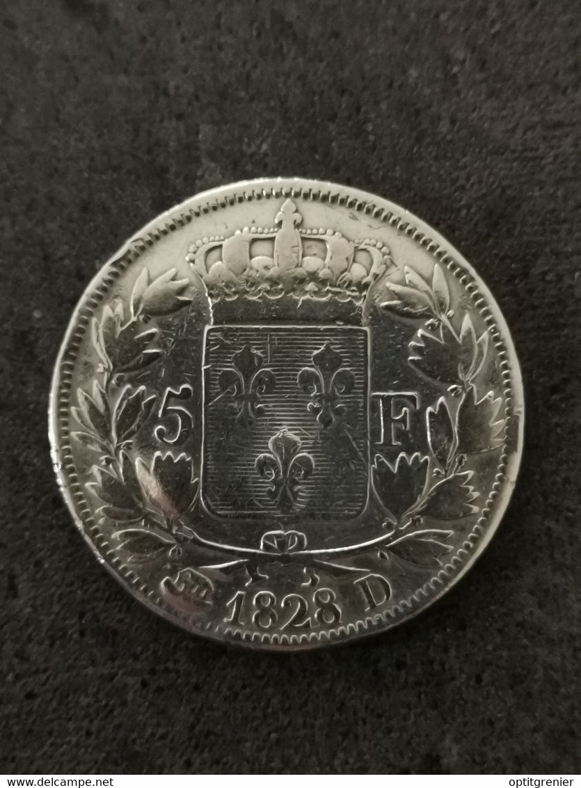 5 FRANCS ARGENT 1828 D LYON CHARLES X 2ème TYPE 2 741 425 EX. / FRANCE SILVER - 5 Francs