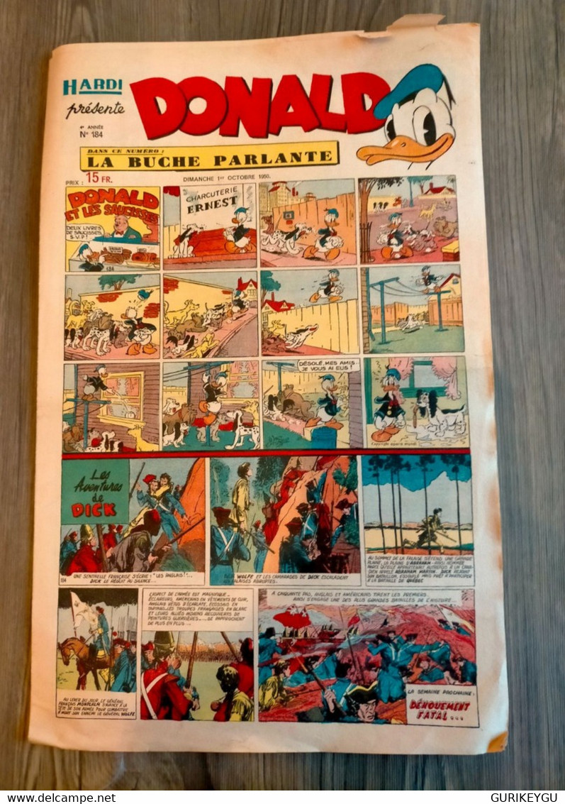 HARDI Présente DONALD N° 184 GUY L'ECLAIR Pim Pam Poum TARZAN MANDRAKE Luc Bradefer Le Pere LACLOCHE 01/10/1950 - Donald Duck