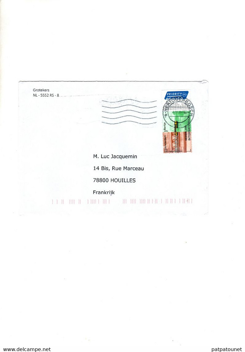 Pays Bas 2019 YV 3780 Lettre 1 Timbre Avec Vignette - Lettres & Documents