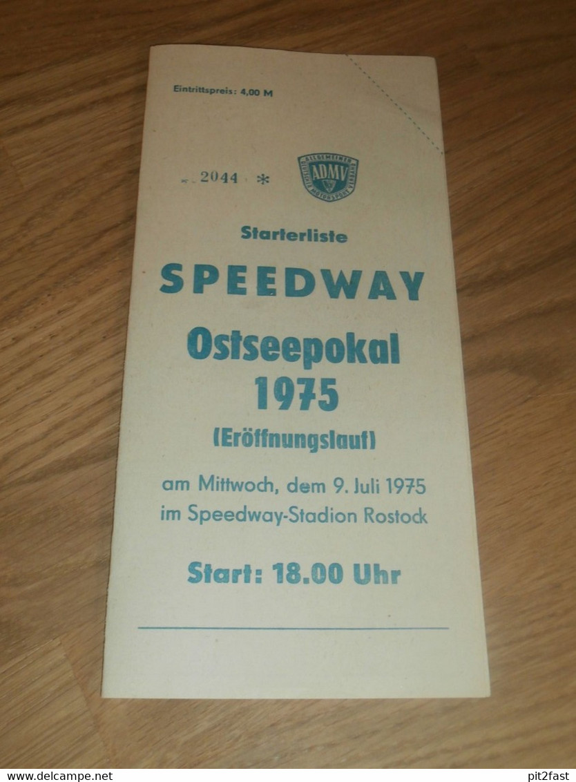 Speedway Rostock 9.07.1975 , Programmheft / Programm / Rennprogramm , Program !!! - Motos