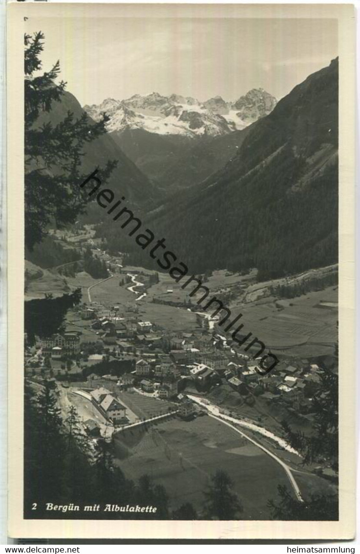 Bergün - Foto-Ansichtskarte - Bravuogn Mit Albulakette - Bergün/Bravuogn