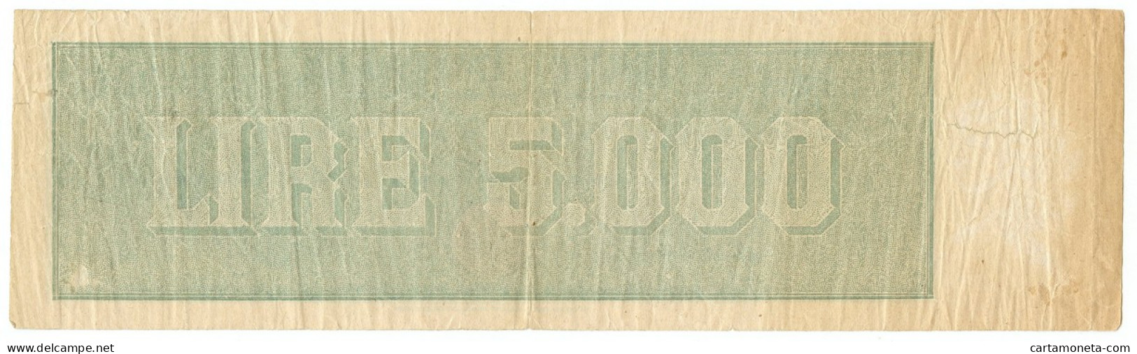 5000 LIRE FALSO D'EPOCA TITOLO PROVVISORIO TESTINA LUOGOTENENZA UMBERTO 1945 QBB - [ 8] Ficticios & Especimenes