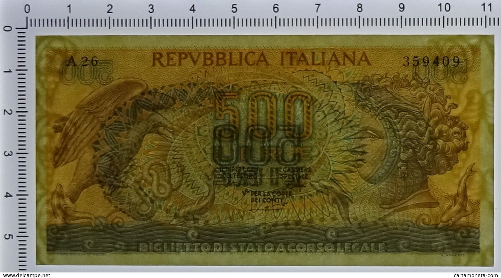 500 LIRE BIGLIETTO DI STATO ARETUSA 23/04/1975 SUP+ - Other & Unclassified