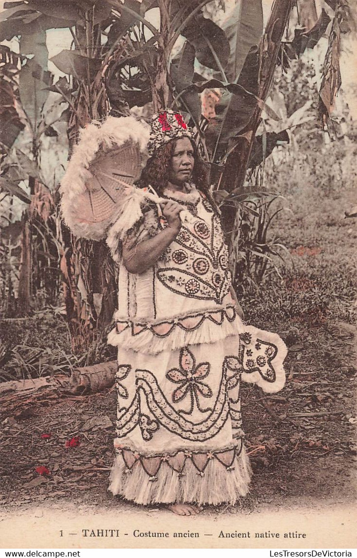 CPA TAHITI - Costume Ancien - Ancient Native Attire - Colorisé - Edition R P - Tahiti