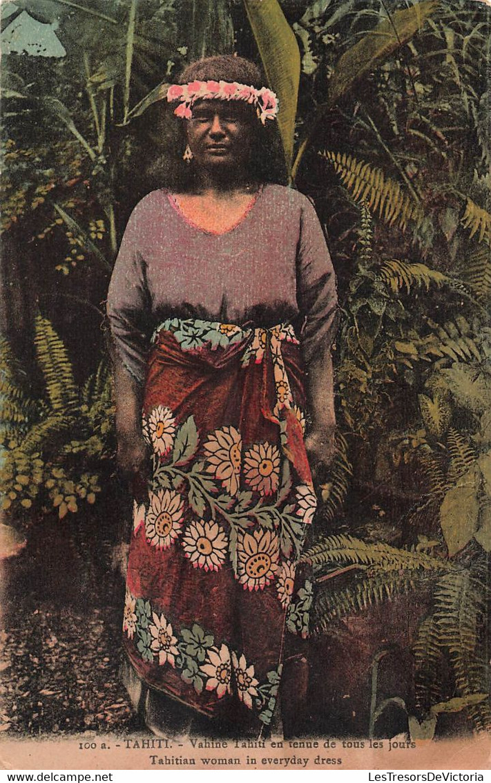 CPA TAHITI - Vahine Tahiti En Tenue De Tous Les Jours - Tahitian Woman In Everyday Dress - Colorisé - Tahiti