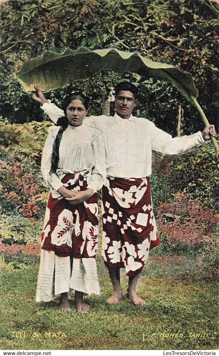 CPA TAHITI - Titi Et Mata - F Homes - Colorisé - Tahiti