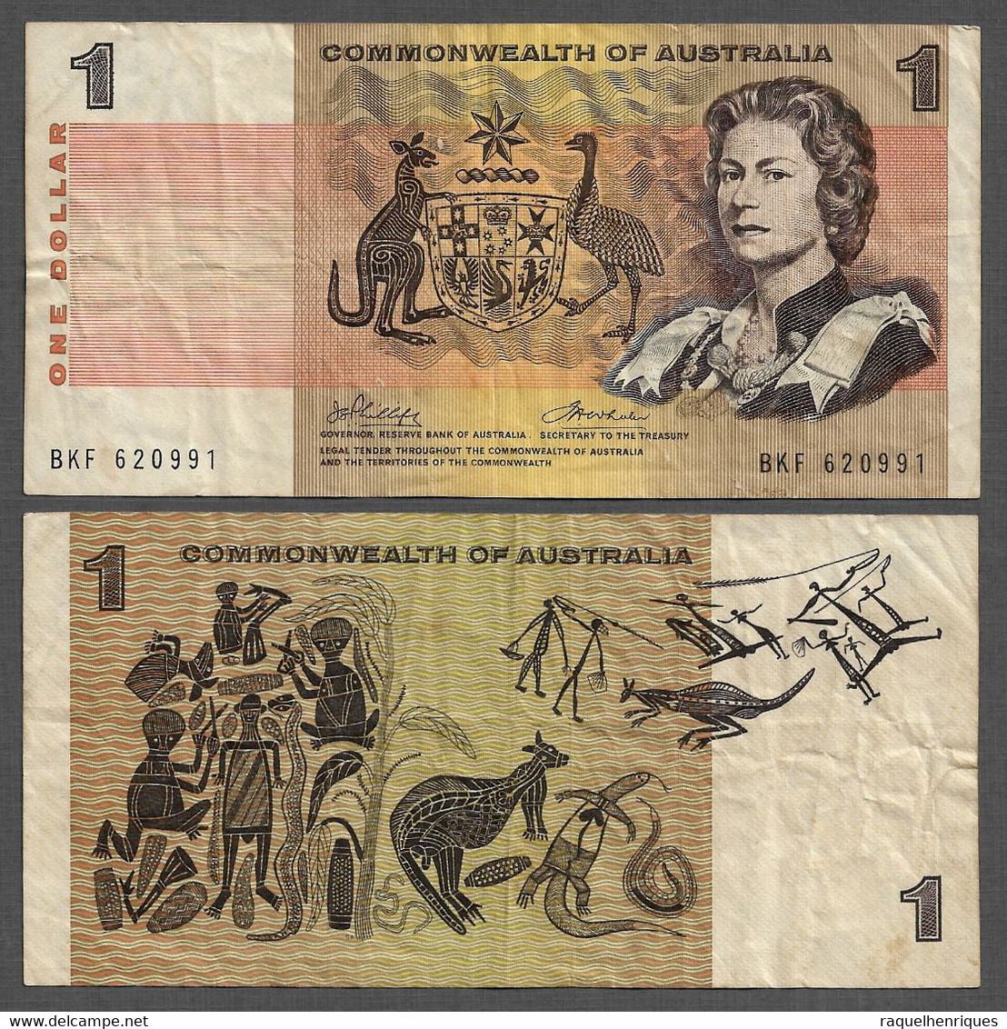 AUSTRALIA 1 DOLLAR 1972 Pick 37d (NT#08) - 1966-72 Reserve Bank Of Australia