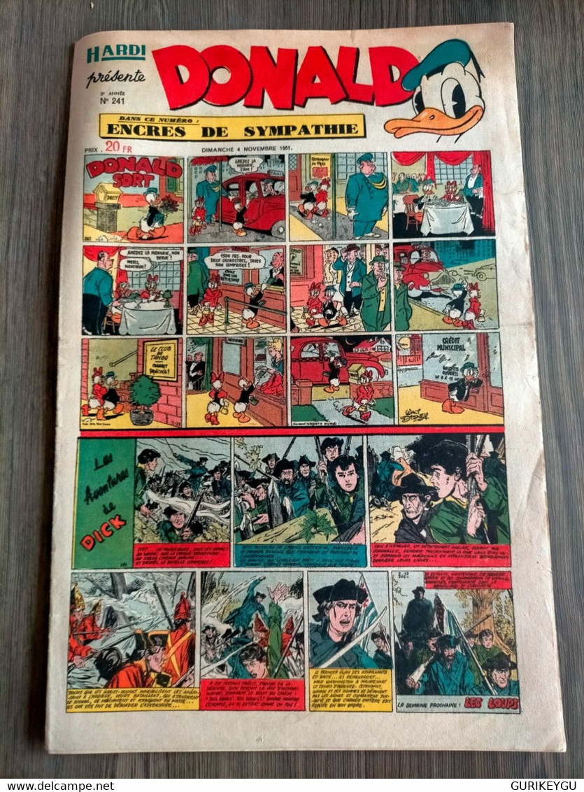 HARDI Présente DONALD N° 241 GUY L'ECLAIR Pim Pam Poum  MANDRAKE Luc Bradefer Le Pere LACLOCHE 04/11/1951 - Donald Duck