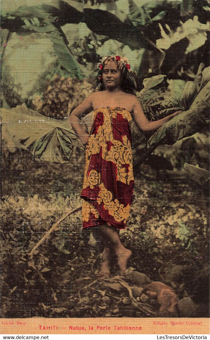 CPA TAHITI - Natua - La Perle Tahitienne - Edition Marche Colonial - Colorisé - Tahiti