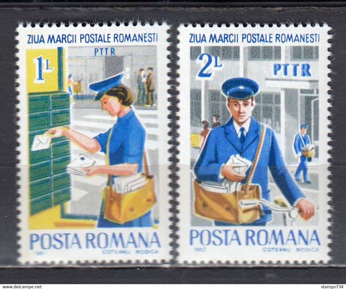 Romania 1982 - Day Of The Stamp, Mi-Nr. 3905/06, MNH** - Unused Stamps