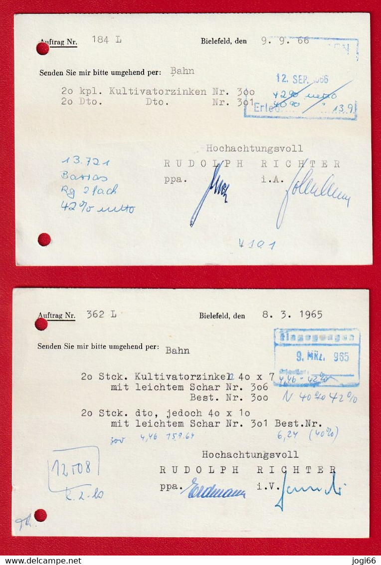 2 Postkarten Rudolph Richter Eisen Röhre Metalle Sanitär Freistempel Bielefeld - Macchine Per Obliterare (EMA)