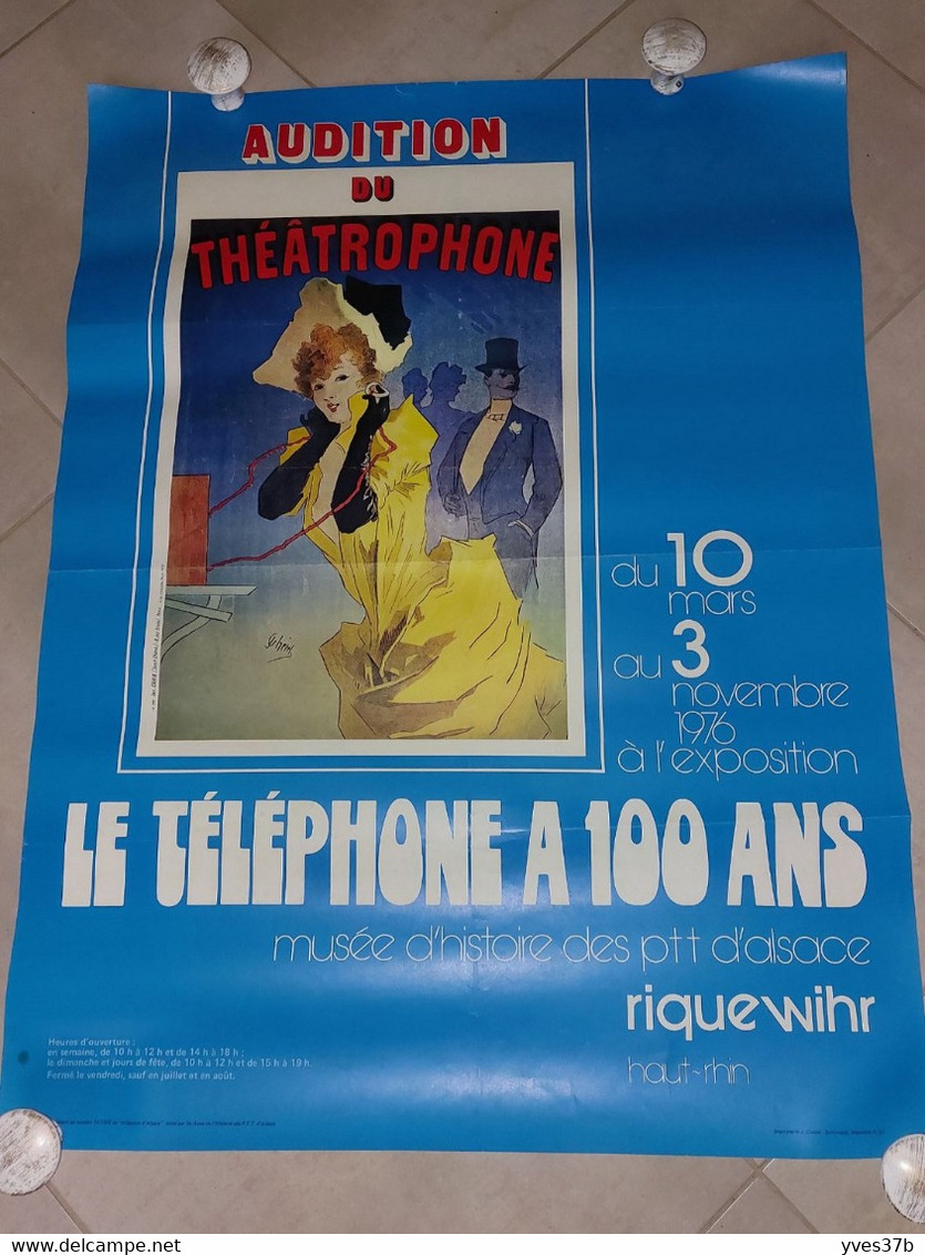 "Le Téléphone à 100 Ans" Affiche Pliée 1976 Riquewihr - 60x80 - TTB - - Afiches