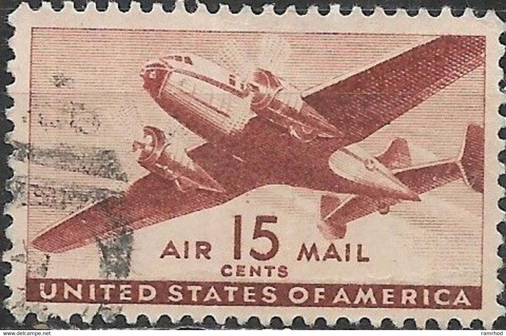 USA 1941 Air - Mail Plane - 15c. - Red FU - 2a. 1941-1960 Oblitérés