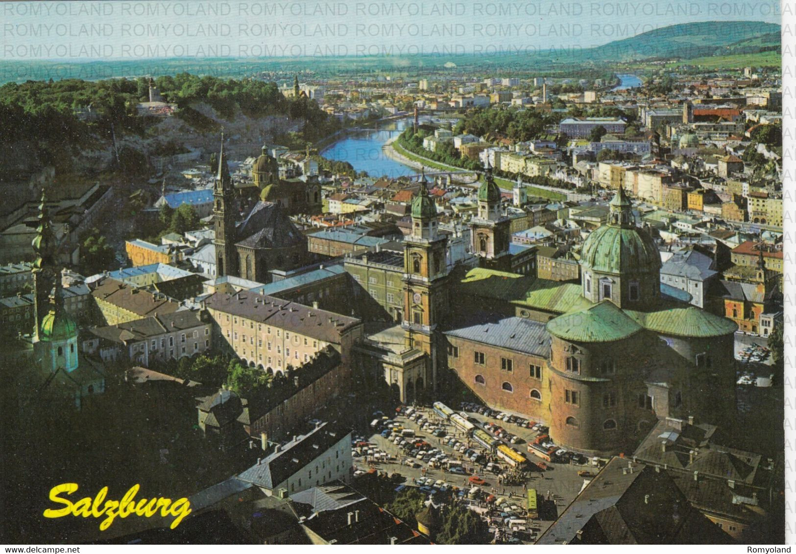 CARTOLINA  SALZBURG,AUSTRIA,BLICK VON FESTUNG AUF DOM UND FRANZISKANERKIRCHE,NON VIAGGIATA - Seekirchen Am Wallersee