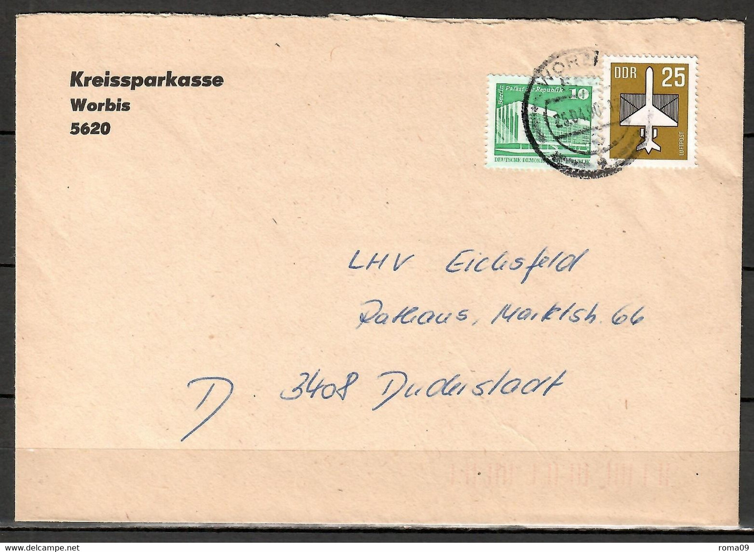 DDR, MiNr. 2484 W + 3129 W, Portoger. Brief Von Worbis Nach Duderstadt; F-377 - Cartas & Documentos