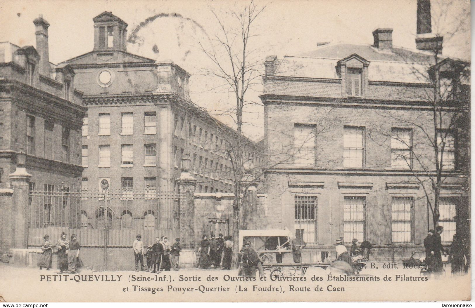 76 - PETIT QUEVILLY - Sortie Des Ouvriers Et Ouvrières Des Etablissements De Filatures Et Tissages Pouyer Querrier - Le Petit-quevilly