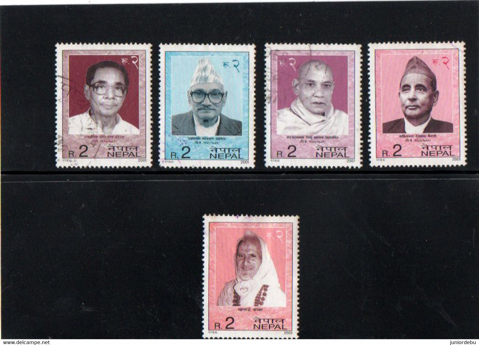 Nepal - 2001 - Personalities Set Of 5 - Used. - Népal