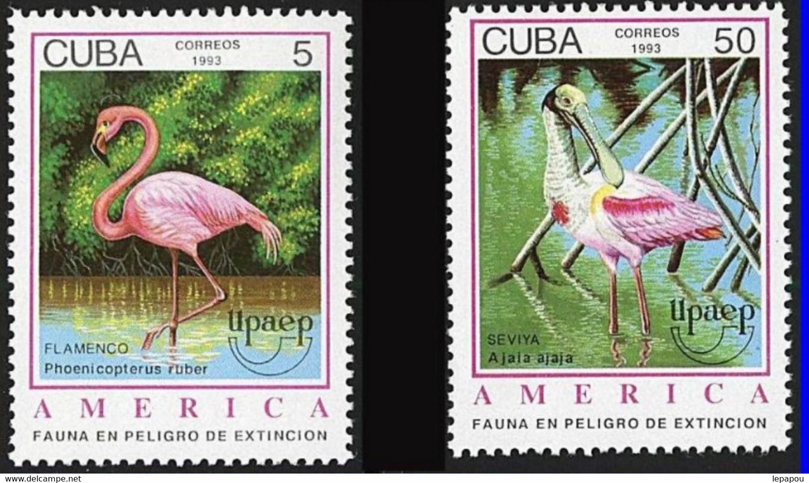 Cuba 1993 - 2 Valeurs "Flamand Rose Et Spatule" Neuf MNH** - Flamingos