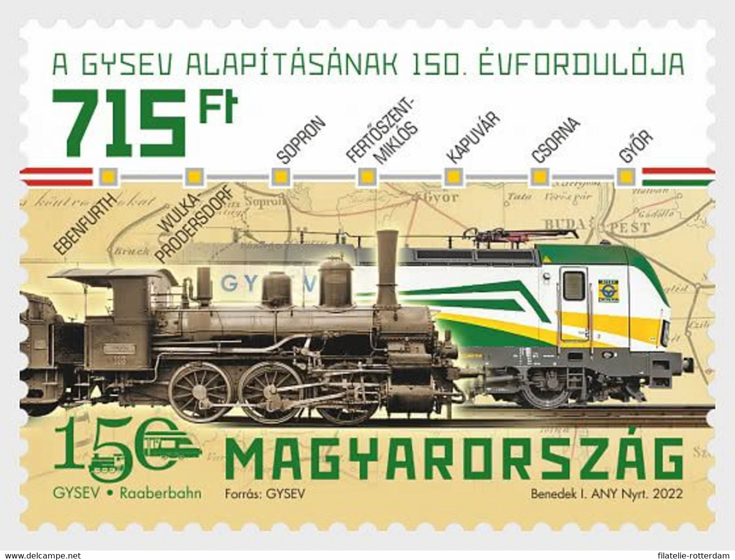 Hongarije / Hungary - Postfris / MNH - 150 Jaar Treinen 2022 - Unused Stamps