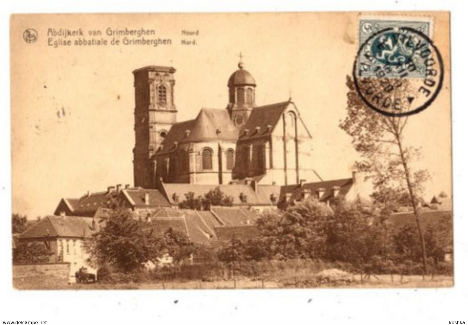 GRIMBERGEN - Abdijkerk Noordzijde - Verzonden 1928 - Uitgave :Rassaert De Bondt - Grimbergen