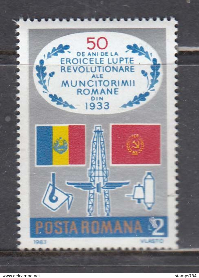 Romania 1983 - 50th Anniversary Of Workers' Struggles In Romania, Mi-Nr. 3964, MNH** - Nuovi