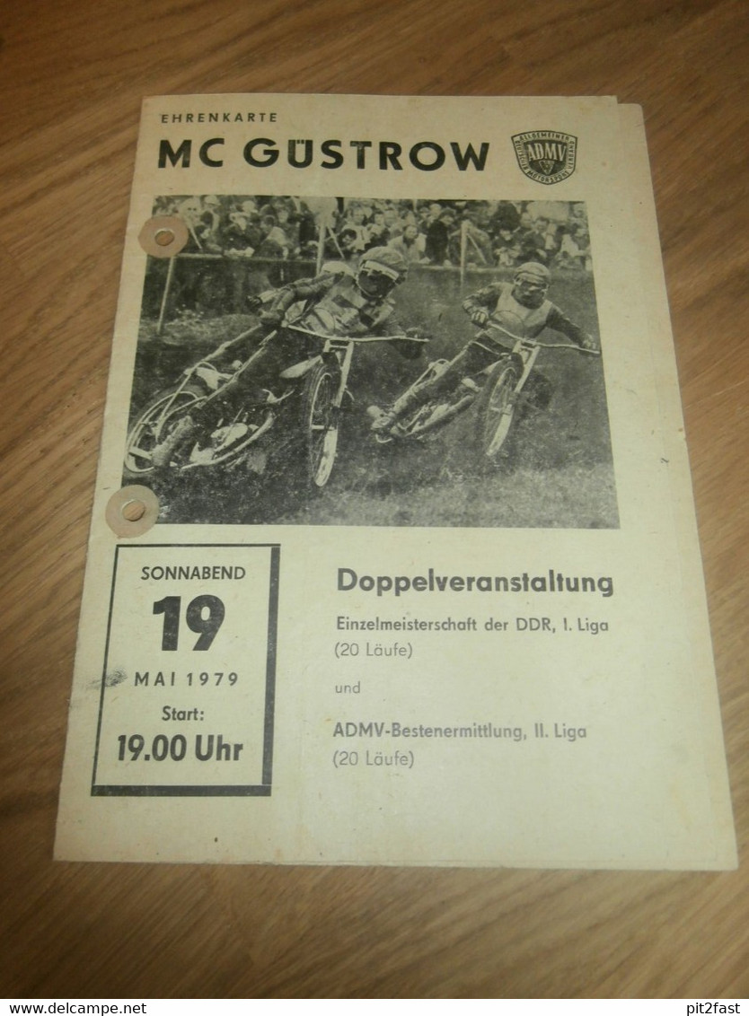 Speedway Güstrow 19.05.1979 , DDR Meisterschaft , Programmheft / Programm / Rennprogramm , Program !!! - Motos