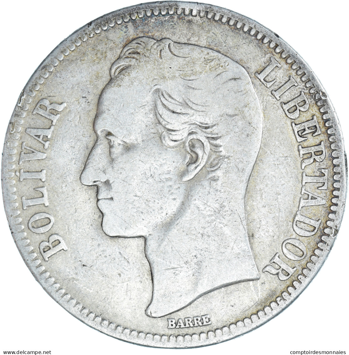 Monnaie, Venezuela, Gram 25, 5 Bolivares, 1935, TB, Argent, KM:24.2 - Venezuela