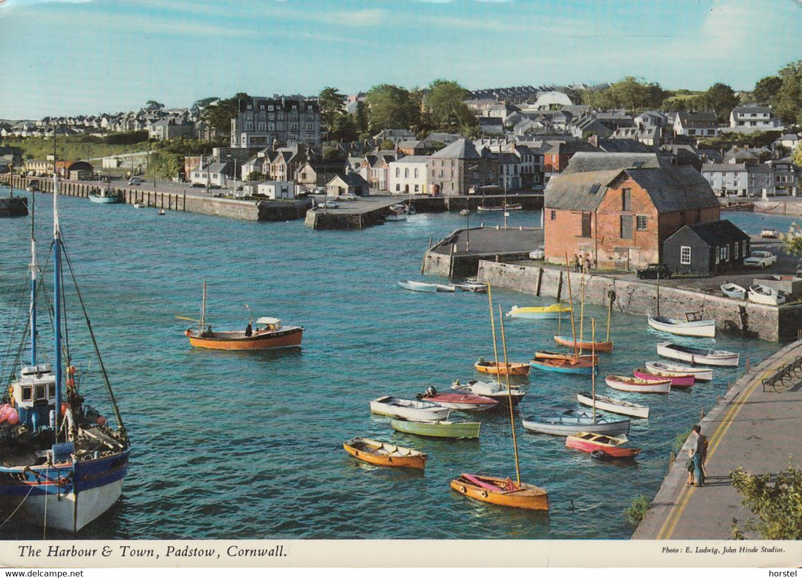 UK - Padstow - The Harbour & Town - Fishing Boat - Cars - Nice Stamp - St.Ives