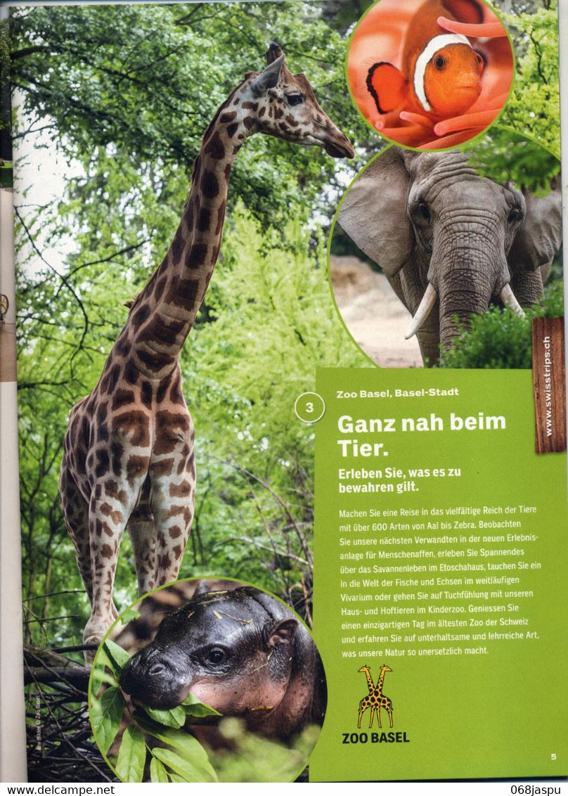 Revue Coop Voyage En Suisse Theme Elephant Zoo Bale + Bon Reduction - Autres & Non Classés