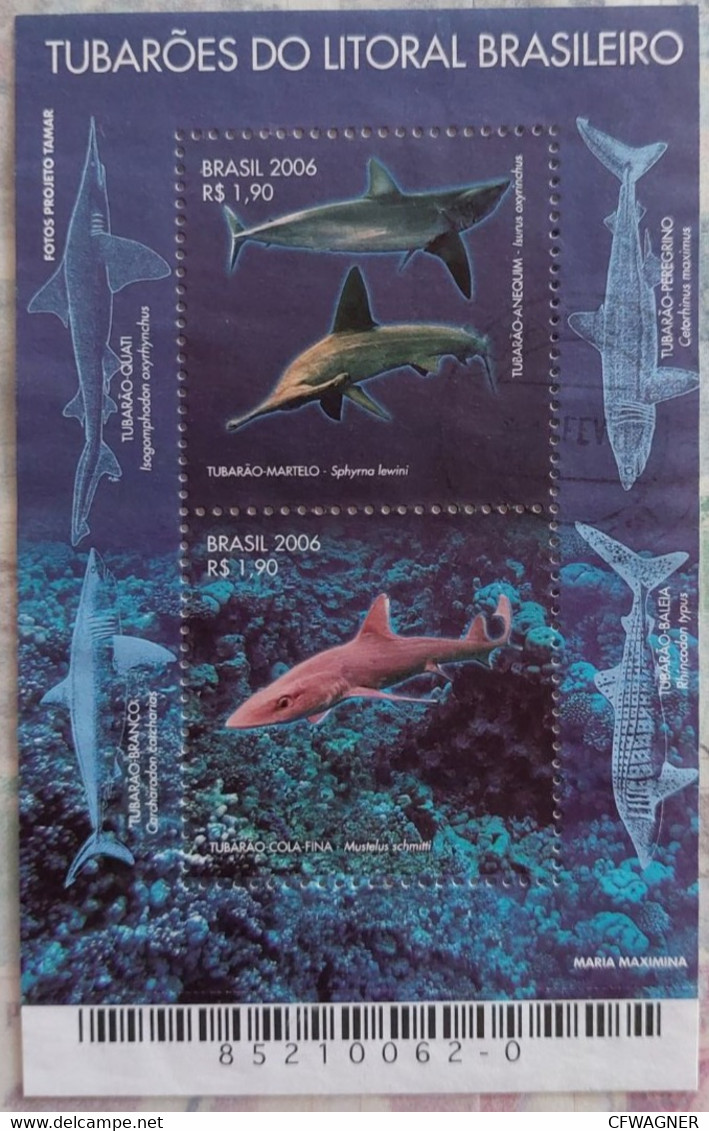 Brasil Michel Block 135 - 2006 Coastal Fishes - Oblitérés