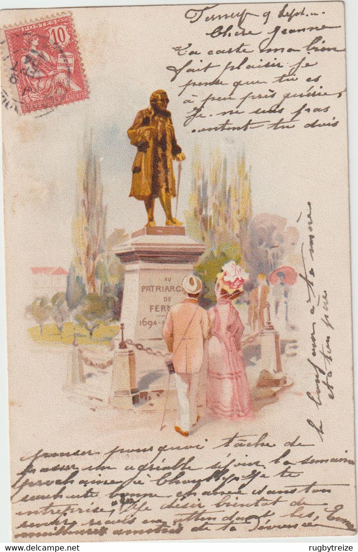 5841 Ferney Voltaire Statue Au Patriarche De Ferney - Illustration Mouchon 1904 Gex Bozonnet Thoiry - Ferney-Voltaire