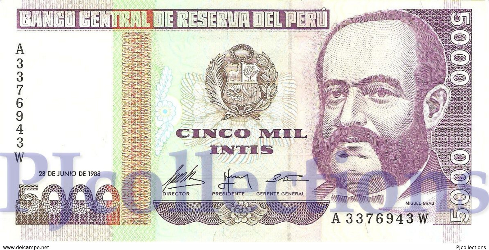 PERU' 5000 INTIS 1988 PICK 137 UNC - Pérou