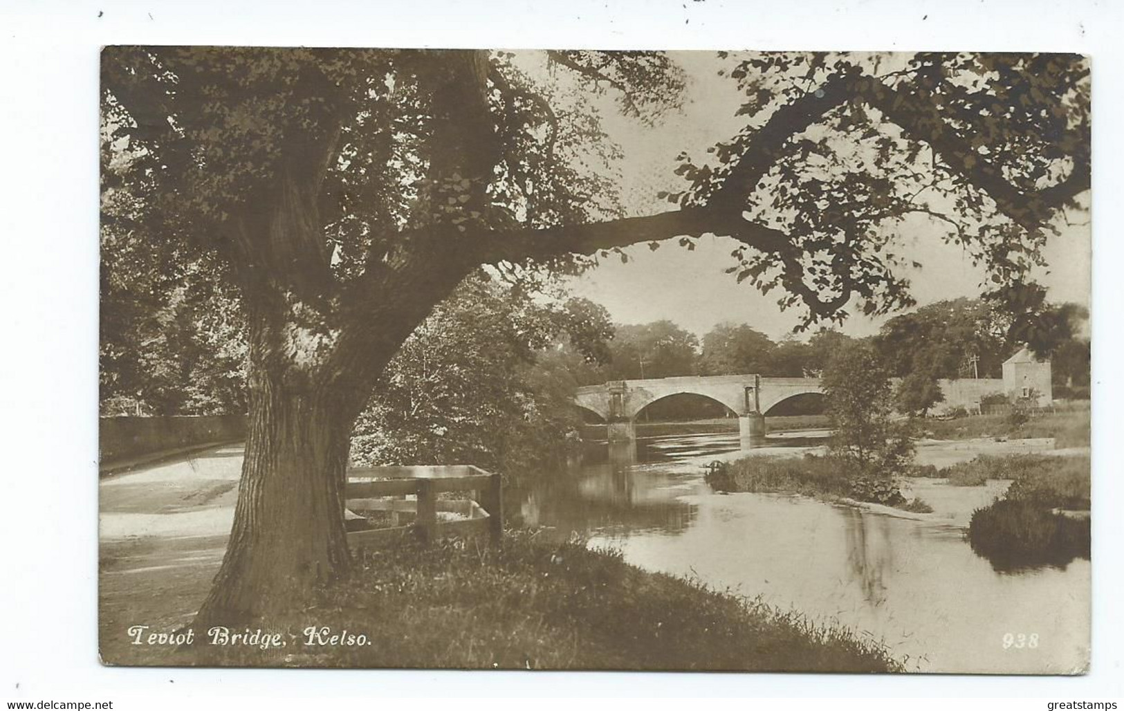 Postcard Scotland Teviot Bridge Kelso Rp Davidsos Rel Photographic Series Posted Stamp Gone - Roxburghshire