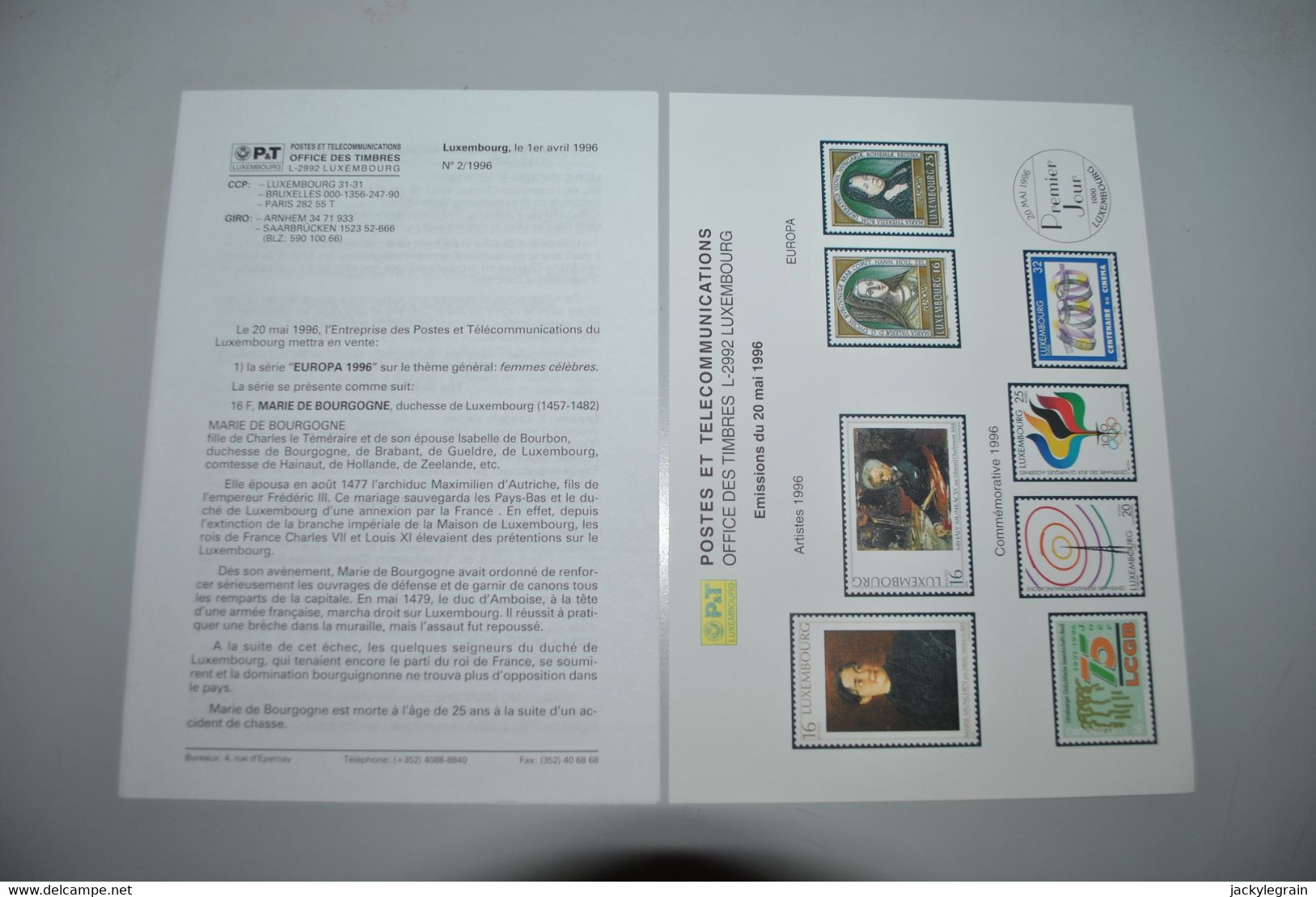 Luxembourg 1996/98 Feuillets Postes Reproductions Envoi Bpost Belgique : 2 € Europe : 5 € - Sonstige & Ohne Zuordnung