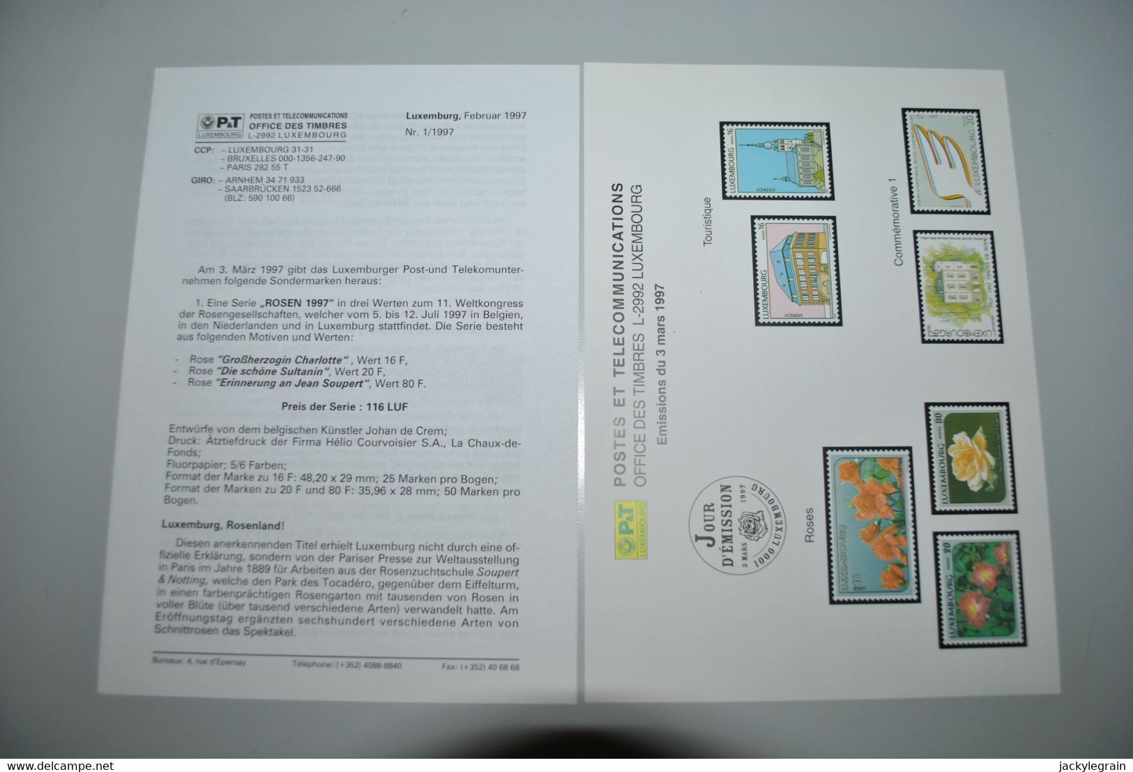 Luxembourg 1996/98 Feuillets Postes Reproductions Envoi Bpost Belgique : 2 € Europe : 5 € - Altri & Non Classificati