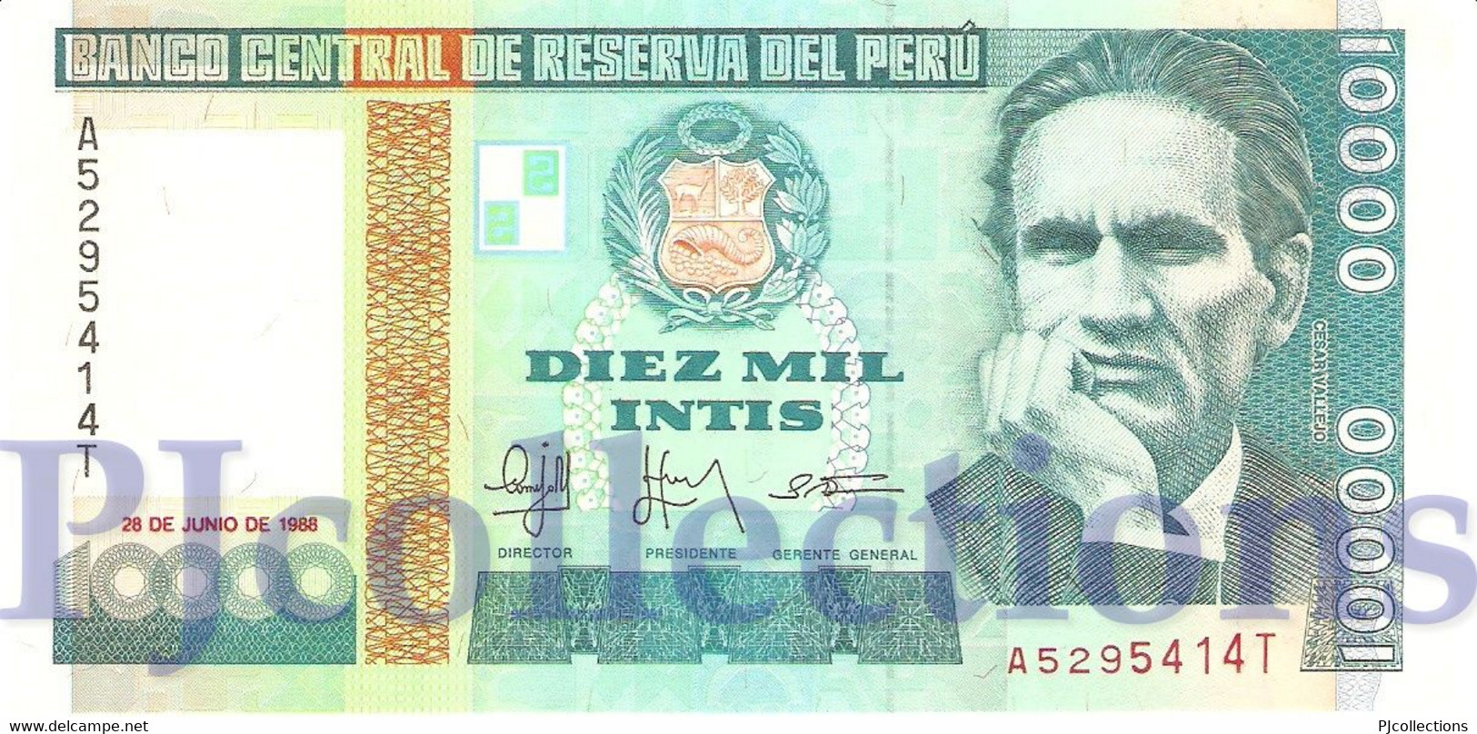 PERU' 10000 INTIS 1988 PICK 140 UNC - Pérou