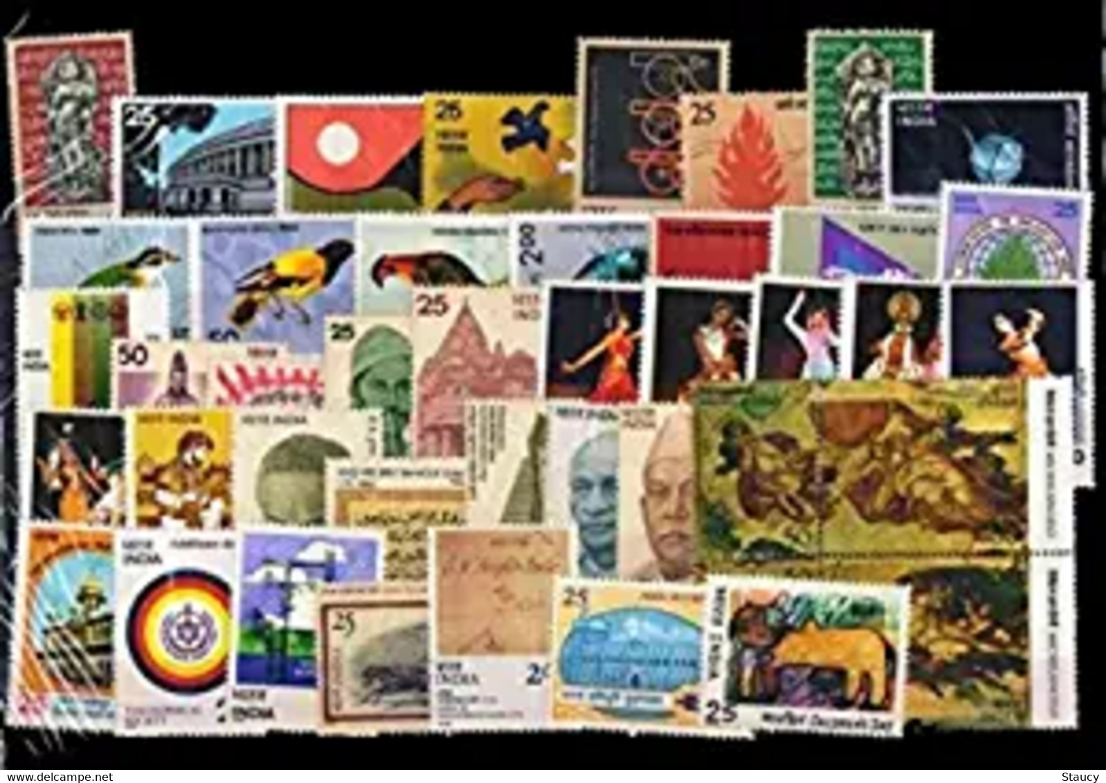 India 1975 Complete Year Pack / Set / Collection Total 43 Stamps (No Missing) MNH As Per Scan - Full Years