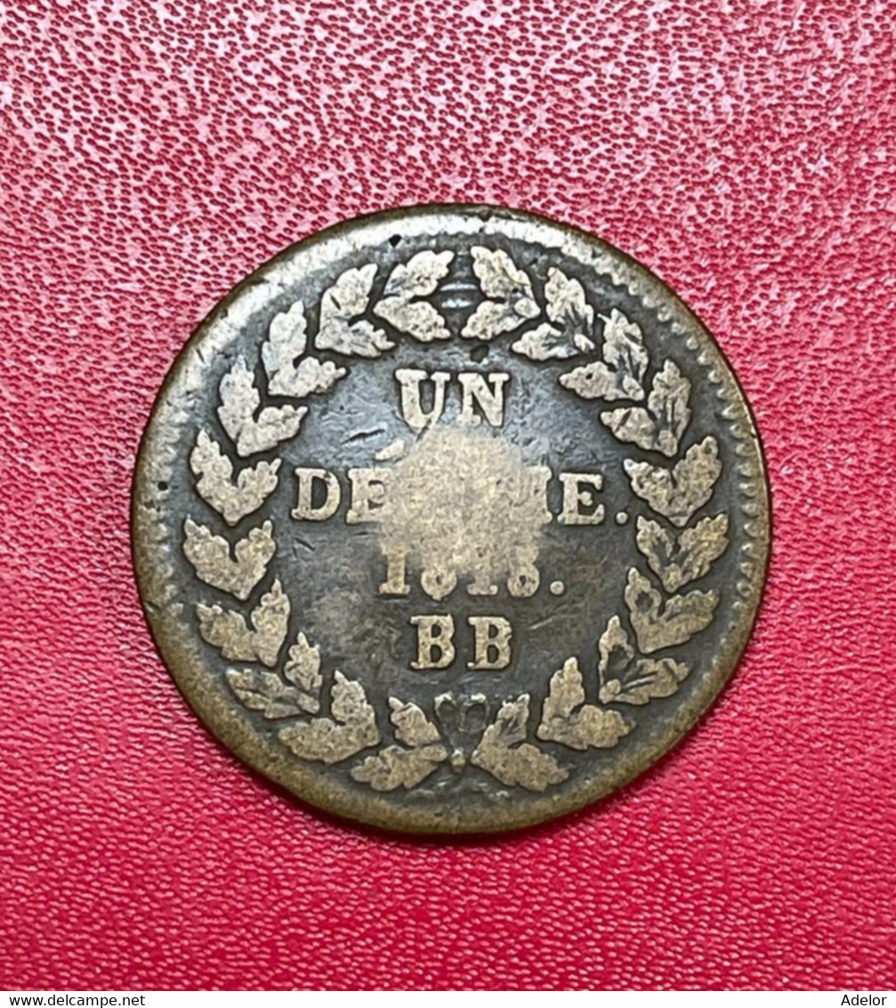 Belle Monnaie Louis XVIII De 1 Décime 1818 BB. Etat TB - Andere & Zonder Classificatie